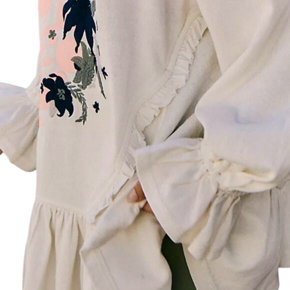 New Free People Oversized Spring Forward Sweatshirt Tunic Size Medium - Picture 2 of 6